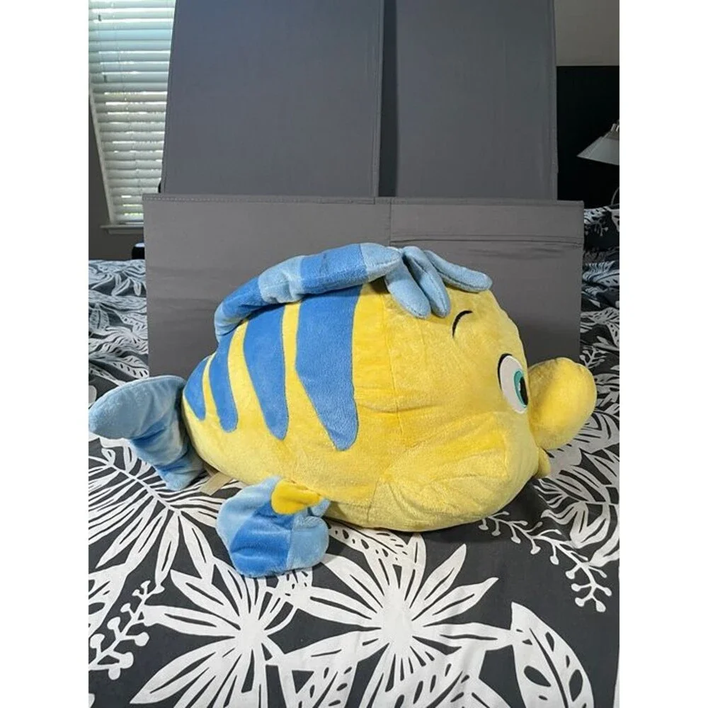 Disney Store The Little Mermaid Flounder Yellow Plush Stuffed Animal Toy